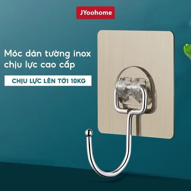 1 Móc dán tường chịu lực siêu dính treo đồ, vật dụng đa năng tiện ích inox 304 kệ danang holders &