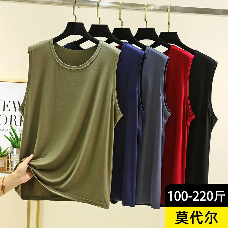 Áo Vest Vải Modal Cho Nam, Ngoại Cỡ, Mỏng Và Thường Ngày, Áo Ba Lỗ Dễ Phối Đồ Thích Hợp Cho Mùa Hè, Đồ Đi Chơi Tại Nhà, Không Tay, Đồ Ngủ, [Giảm Giá Đặc Biệt]