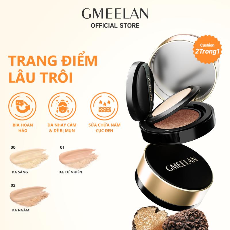 【HOT GMEELAN CUSHION ZINC PCA NẤM TRUFFLE 7g+10g Hỗ trợ lớp nền mịn mềm và hỗ trợ lâu trôi chống thấm nước Lâu Trôi Đến 12Giờ