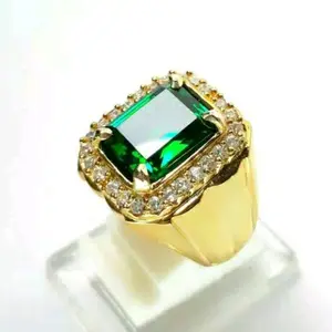 Cincin Zamrud Byron Emerald Shape Emban Alpaka Super Mewah