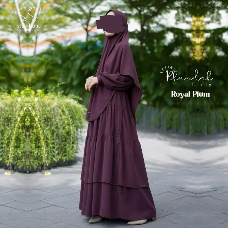 Rhaudah Set By Shazfa Shahia | Gamis Set Cadar Original Shazfa Polos 1