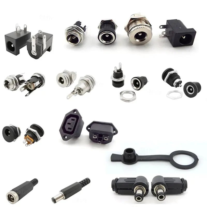 DC Power Male Plug/Female Jack Connector 5.5x2.1mm 5.5*2.5mm Power Male Jack plug Socket Nut Panel Mount  SGB1