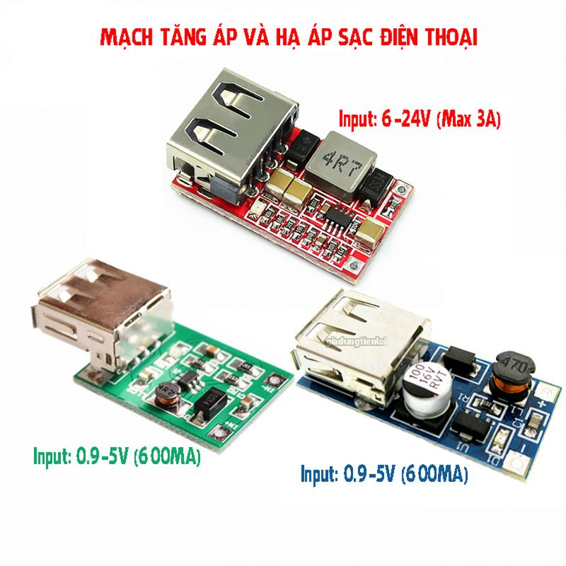 Mạch sạc điện thoại đầu vào (0.9~5V) hoặc (6V-24V)  đầu ra USB 5V 0