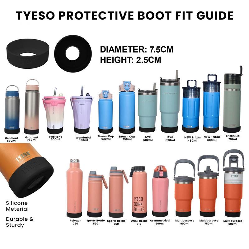 TYESO Original Protective Silicone Boot Cover Food Grade Material  BPA Free - Perfect Fit for Drinkware Cup Bottles Mug and Tumblers | 7.5cm & 8.5cm Diameter 1