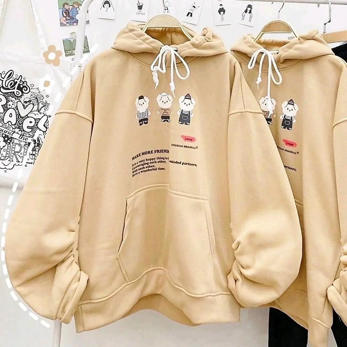 Áo Khoác Nỉ Hoodie Dáng Rộng Tay Phồng Đẹp