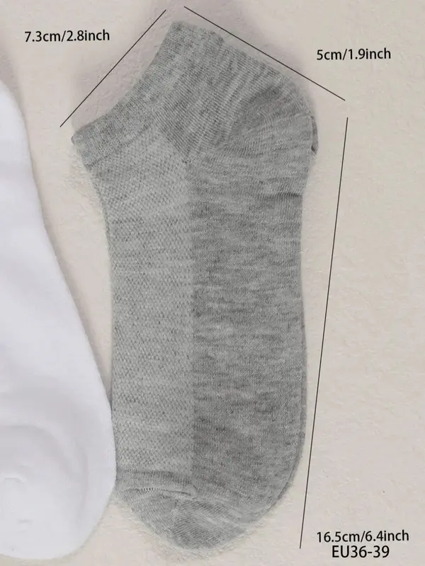 Women's 10 Pairs Solid Ankle Socks, Plain Comfy Breathable Knit Socks for Women, Multipack Women Socks for Summer Daily Wear, Low Cut Socks, Womens Clothes 1