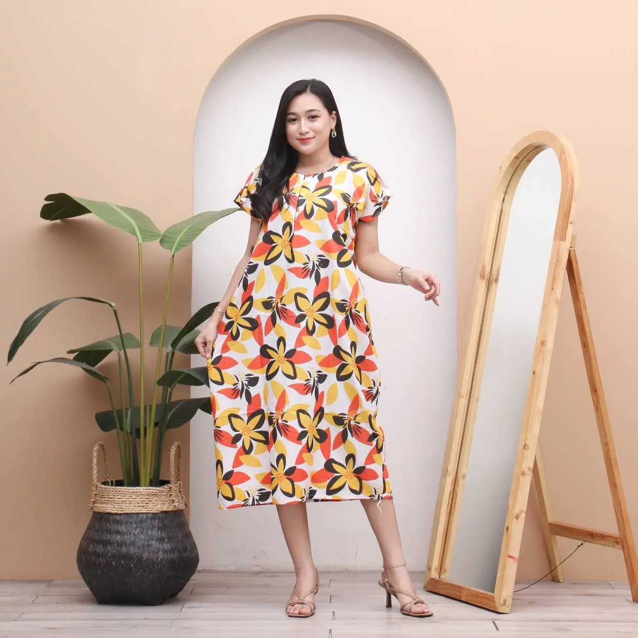 Daster Busui Murah Daster kekinian Daster motif Daster busui Santai Cantik Menyusui Wanita Nyaman Nyaman Kehamilan