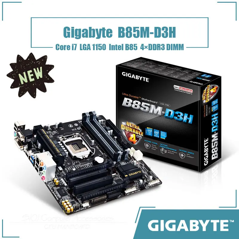 New Original For Gigabyte B85M-D3H Motherboard LGA 1150 4xDDR3 DIMM Using Intel B85 chipset Micro ATX 32GB Core i7