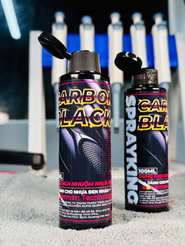Chai dung dịch kem nhuộm nhựa đen nhám Sprayking Carbon Black 100ml -Phiên bản nâng cấp 09 2024 chai nhựa 100ml nắp bật,dùng cho nhựa đen nhám xe máy-ô-tô Sơn
