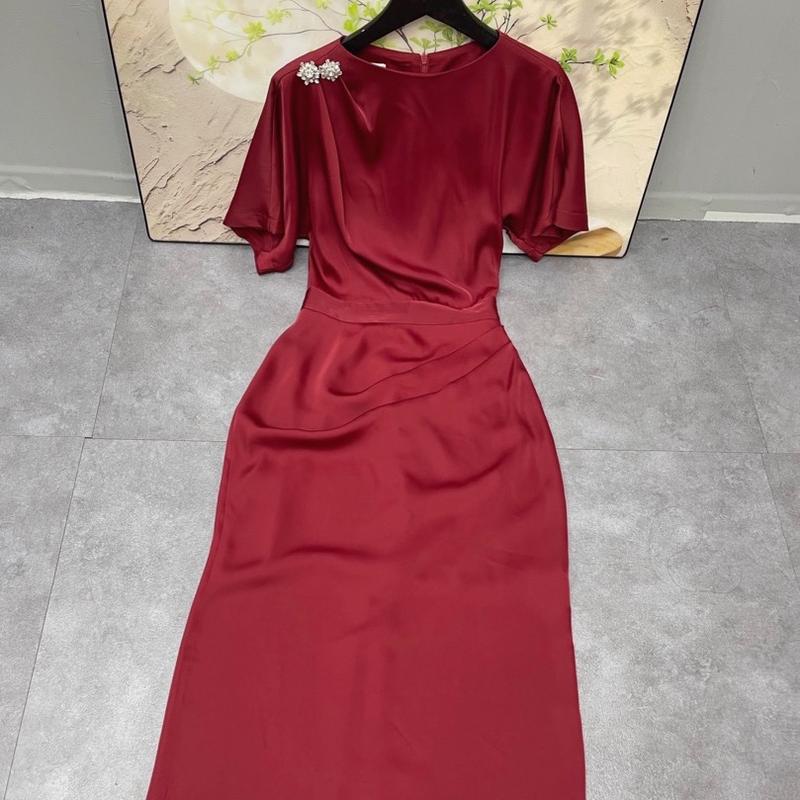 NTT-V32 Váy lụa tay dơi dáng dài kèm tag đá Women Dress Kem Voi 8