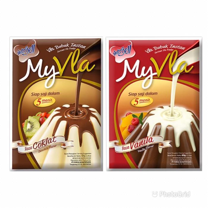 NUTRIJELL MY VLA MY FLA COKLAT VANILLA 63gr FORISA PUDDING FLA PUDDING SERBAGUNA 0