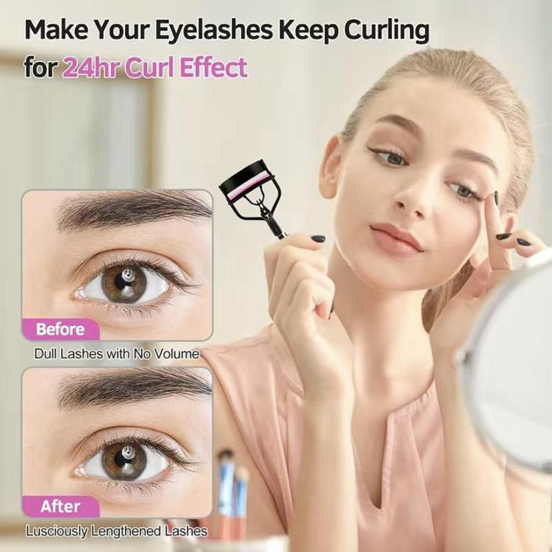 Travel Eye Makeup Tool Kit, 16pcs Eyelash Curling Tool Set Including Eyelash Curler & Eyebrow Brush & Eyelash Comb & Eyelash Separator & Replacement Pad 3