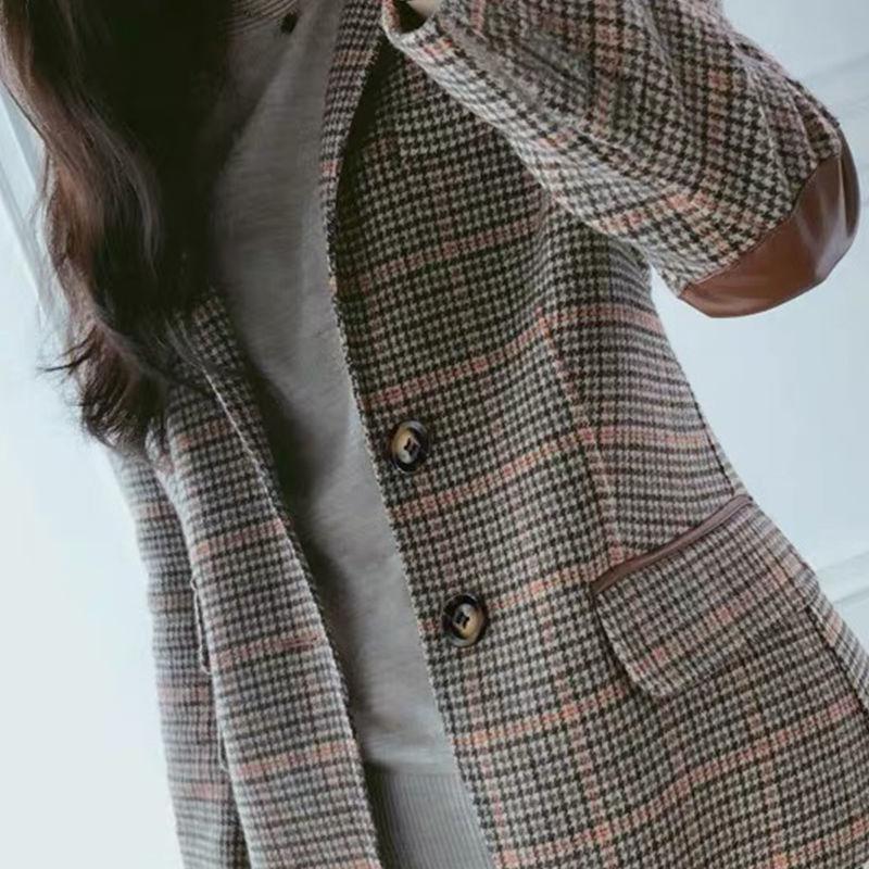 Áo Blazer Kẻ Sọc, Dành Cho Nữ, Hàng Mới Về Mùa Xuân Và Mùa Thu 2024, Phong Cách Hàn Quốc, Dáng Ôm, Dễ Phối Đồ, Áo Khoác Vest Nữ Cổ Điển 6