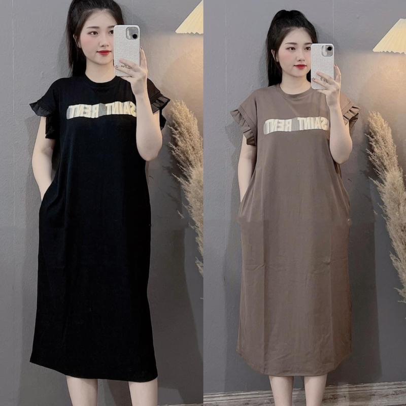 (Bigsize 65-120kg) Đầm xuông bigsize ( bầu mặc được ) 65-110kg . Đầm xuông dài qua gối . Đầm bầu bigsize Thai sản Thai kỳ Thoải mái Thoáng khí Cotton váy suông lụa