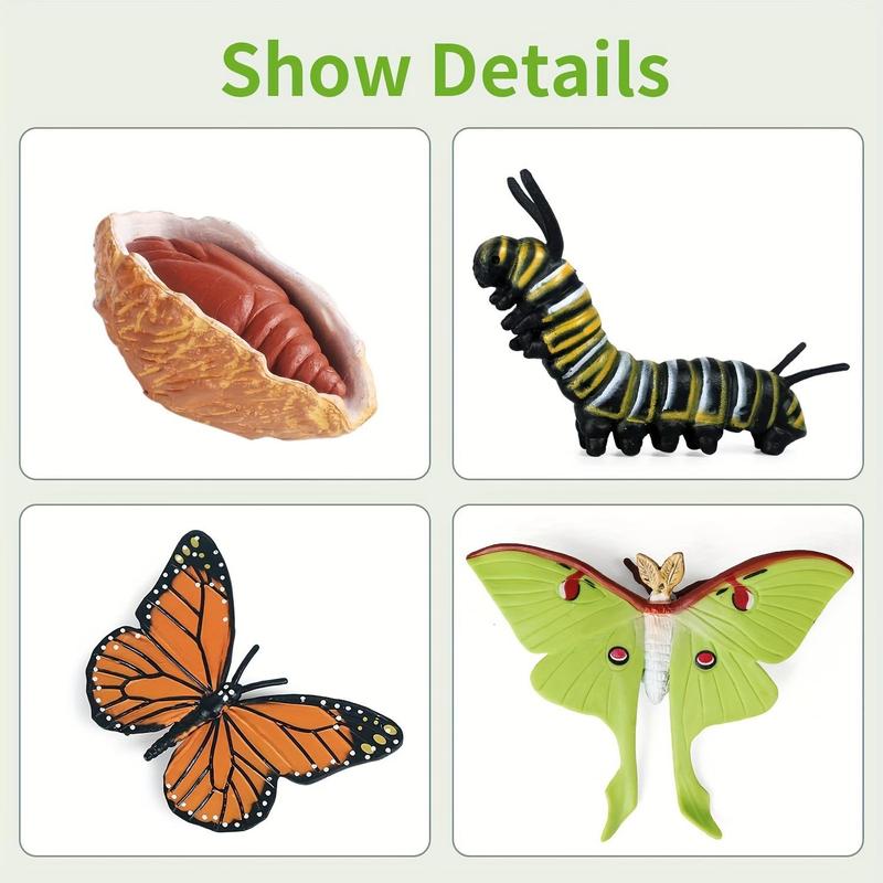 8pcs/set Butterfly Life Cycle Toy, Cute Model Caterpillar Butterfly, Montessori Early Childhood Education Toy 3