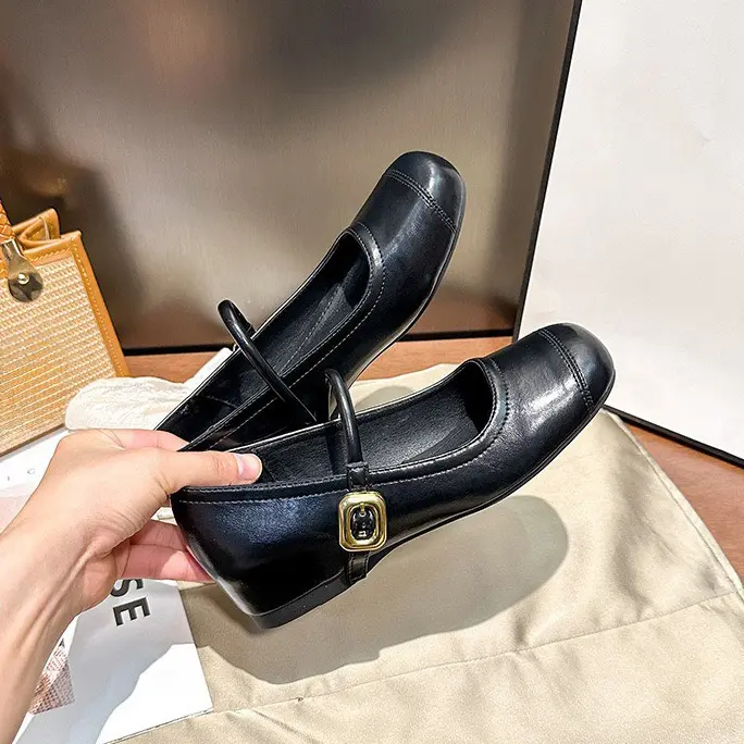 Giày búp bê độn đế (giấu đế) tôn dáng, chất da thật êm mềm, ôm chân - Đế cao su chống trơn trượt 6