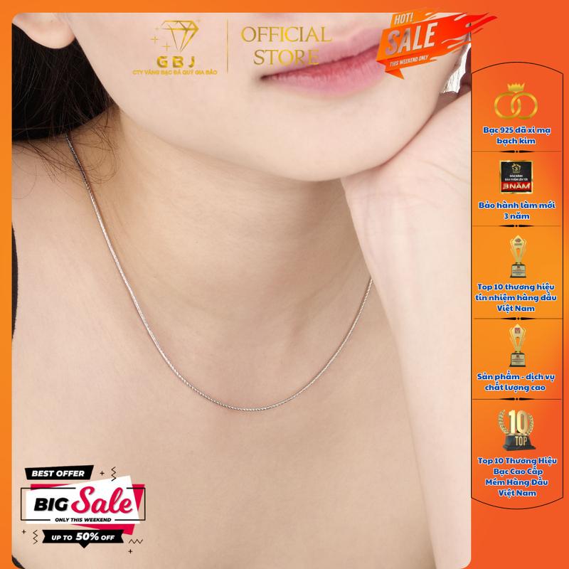 Dây Chuyền Bạc Tinh Khiết Sợi Mì (4T4) XI KIM Đơn Giản Phong Cách Unisex GBJ398