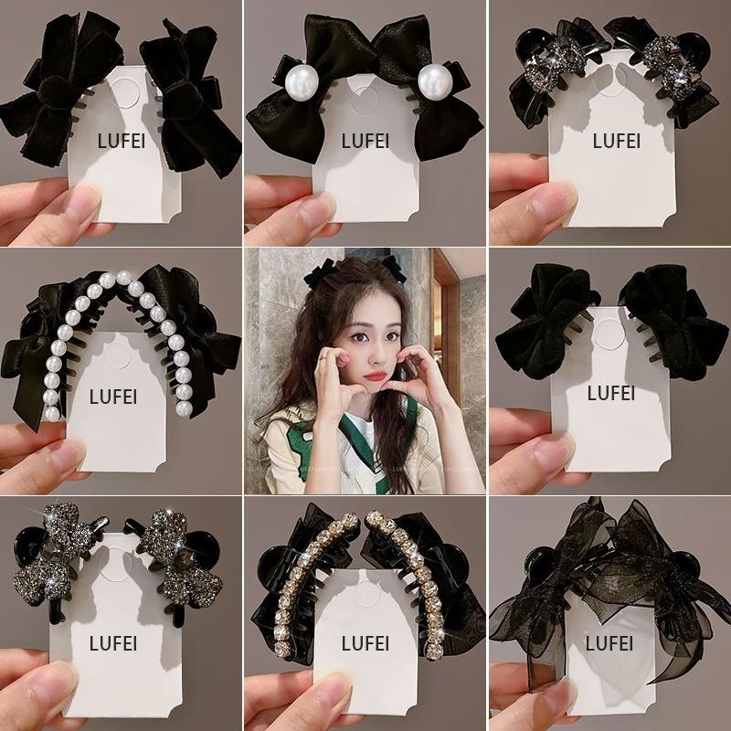 Kẹp Lấy Nhỏ 2 Cái Nơ Kẹp Tóc Mái Bán Buộc Kẹp Tóc Gãy Ở Phía Trước Của Trán Phụ Kiện Tóc