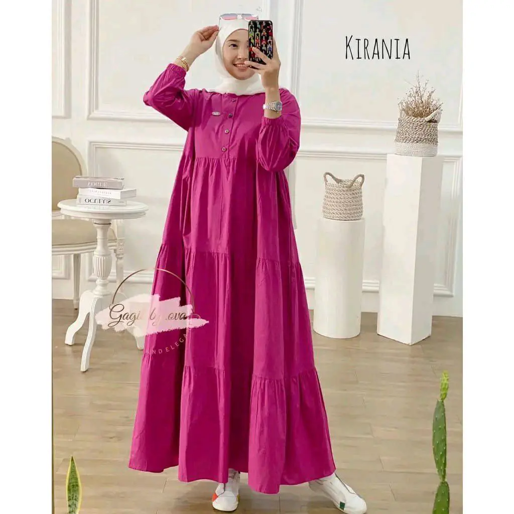 MIDI KIRANIA POLOS MIDI DRESS RAYON GAMIS KIRANIA RAYON POLOS