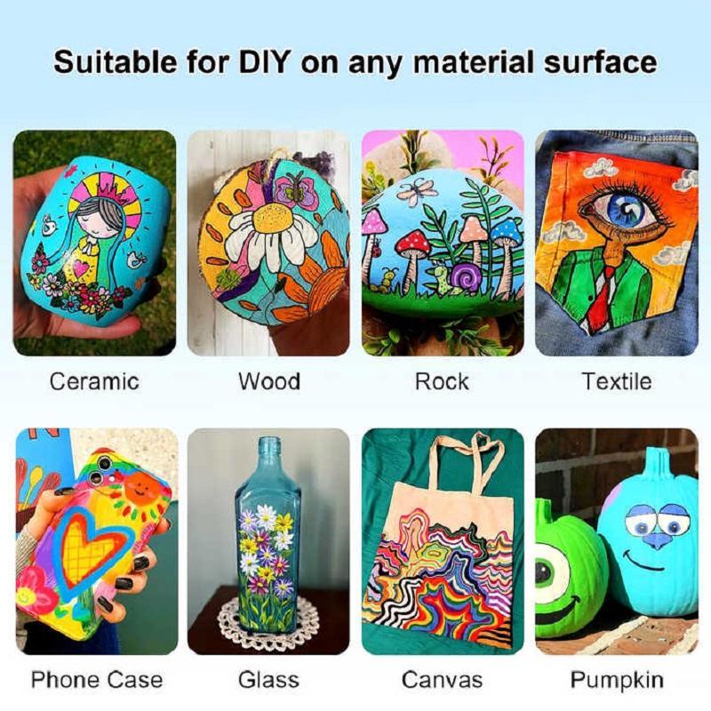 Acrylic Paint Marker Set, 1 Set Waterproof Quick Dry Paint Marker Pen, Art Supplies for Students, Office Stationery & Supplies 2