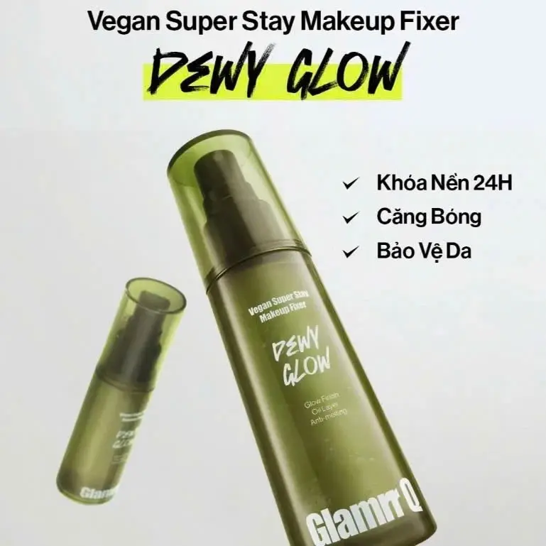 Xịt Khoá Nền Giữ Lớp Trang Điểm Glamrr Q Vegan Super Stay Makeup Fixer 5