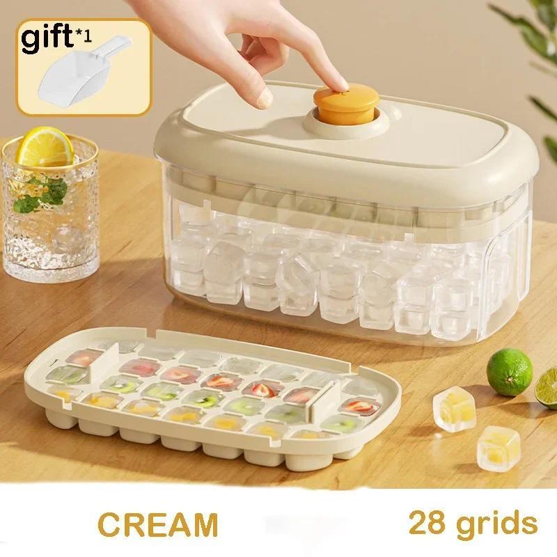 28Grids Ice Cube Tray Press Type Ice Block Mold for Home Storage Making Mold Summer Ice Maker Kitchen Sealed Maker 6