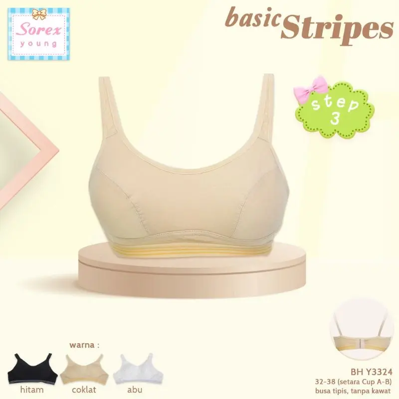 PAKET 3Pcs Bra Remaja Sorex  Young Y3323 Y3324 Y3325 Y3310 Sorex Young step 3 no busa no kawat 1