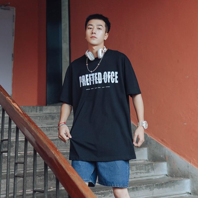 Áo thun unisex tay lỡ nam nữ phông form rộng teen cổ tròn oversize cotton giá rẻ basic đenl PREFTED 6