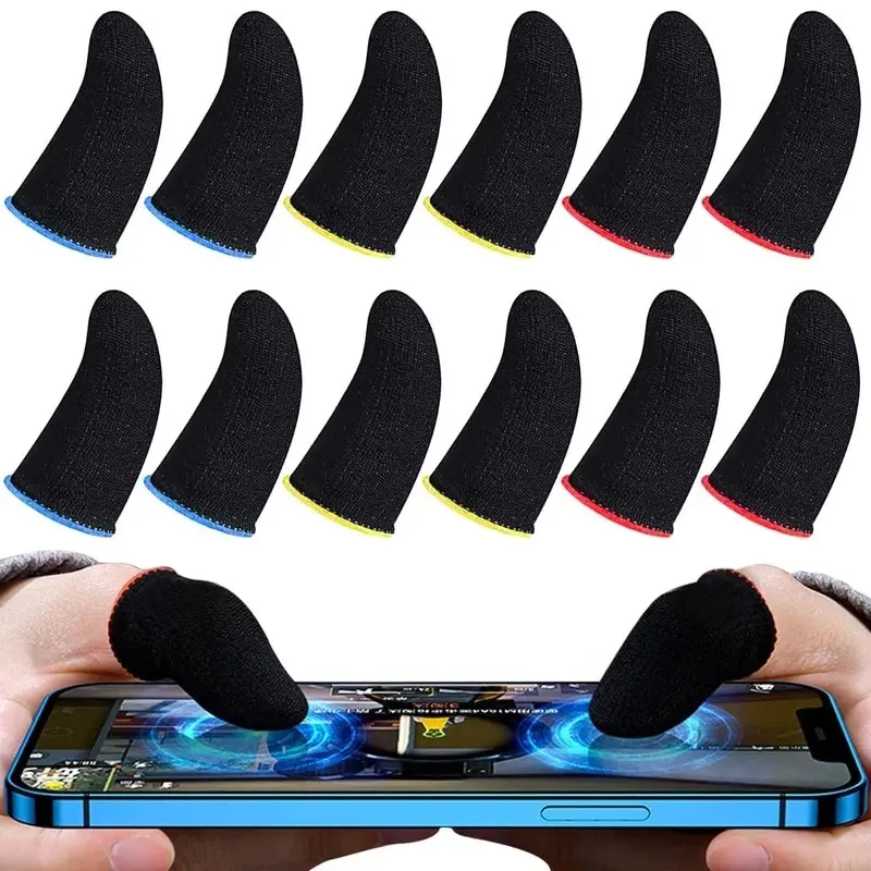 Finger Cover Game Controller For PUBG Sweat Proof Non-Scratch Sensitive Touch Screen Gaming Finger Thumb Sleeve Mobile Gloves Protection Multicolor