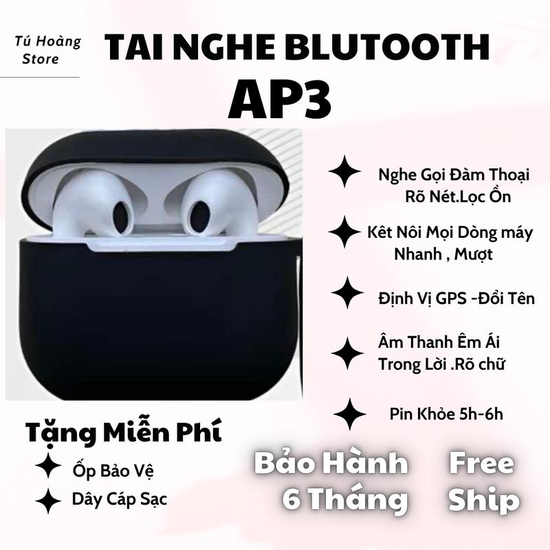 Tai Nghe Bluetooth A.3 AT Âm Thanh Hay Êm Ái Pin Trâu. .Định Vị .Đổi Tên .Kết Nối Tự động .Mic Đàm Thoại Chuẩn Lời Nét Chữ .Bảo Hành 6 Tháng Đổi Mới .Tặng ỐP + Dây Cáp Sạc . chống mồ hôi tai nghe trong & tai nghe Nhét Tai Bluetoot