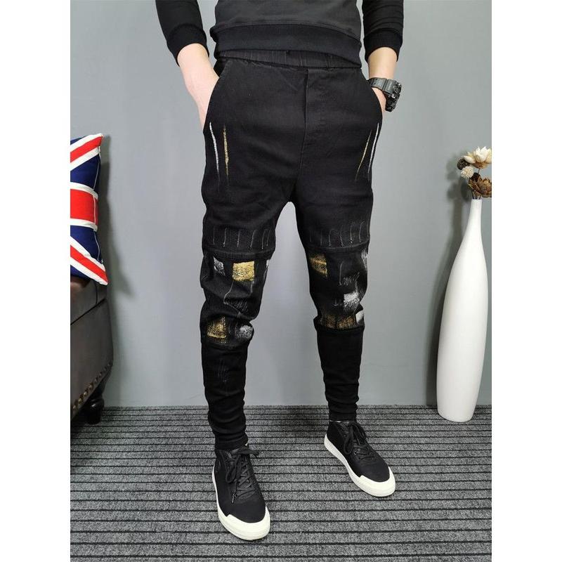 Quần Jean Nam Dáng Ôm, Phong Cách Hàn Quốc, Quần Jogger Co Giãn, Hợp Xu hướng, Thích Hợp Cho Mùa Xuân Và Mùa Thu, Dễ Phối Đồ, Giày Nam 2