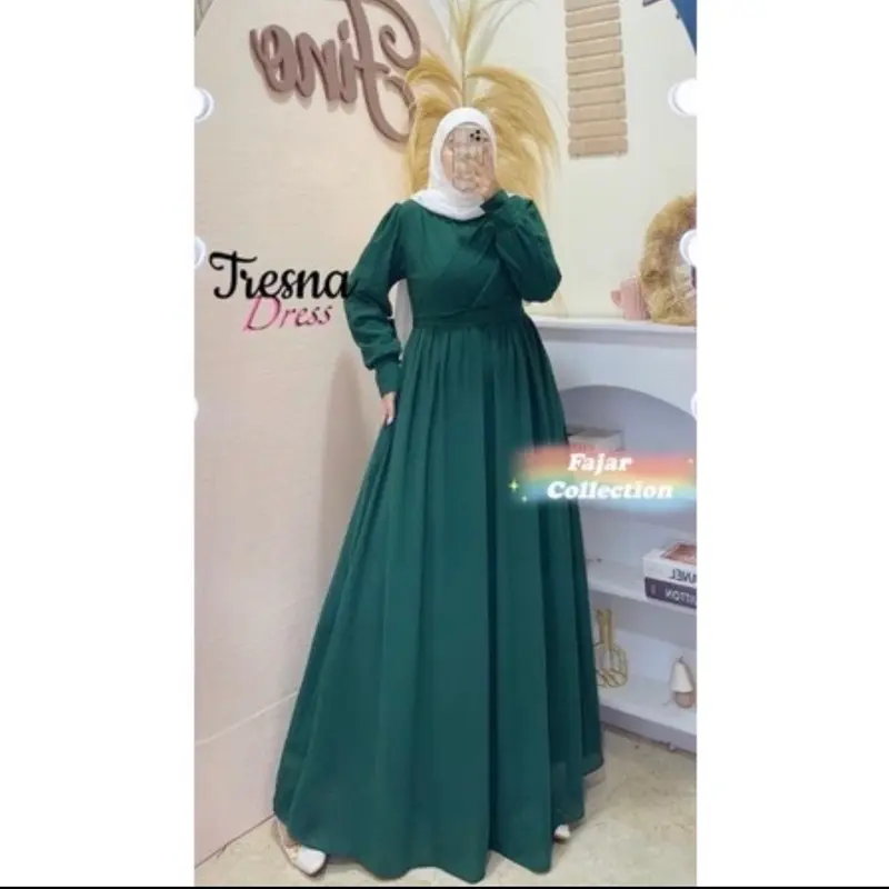 Tresna Dress, Gamis Ceruty Babydoll Premium, Full Furing, Busui/Freindy 4