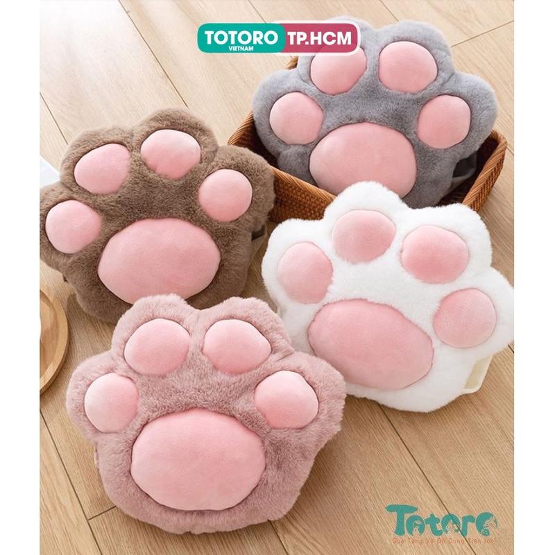 Túi sưởi điện trong gối bông Chân Mèo và Totoro lông dài mịn cao cấp đa năng