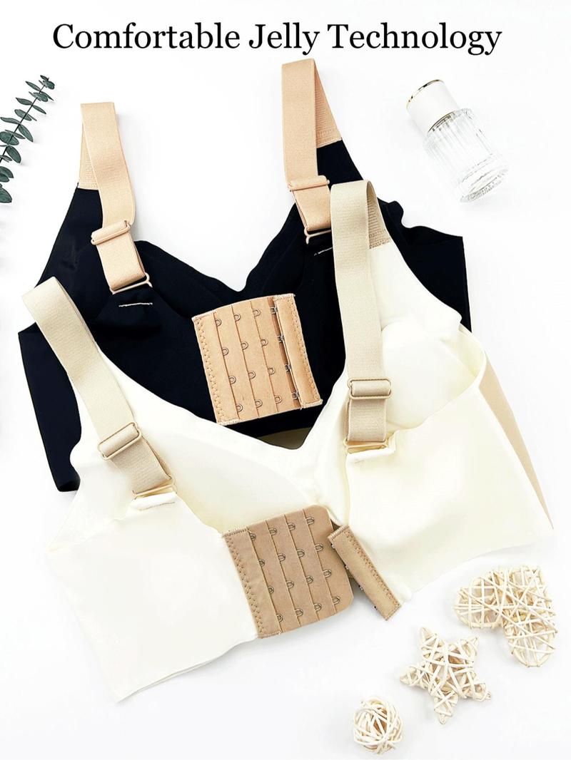 Product Introduction of Women's Colorblock Print Wireless Bra, Elegant Comfortable Breathable Adjustable Strap Push Up Bra, Soft Support Lingerie for Daily Wear 6