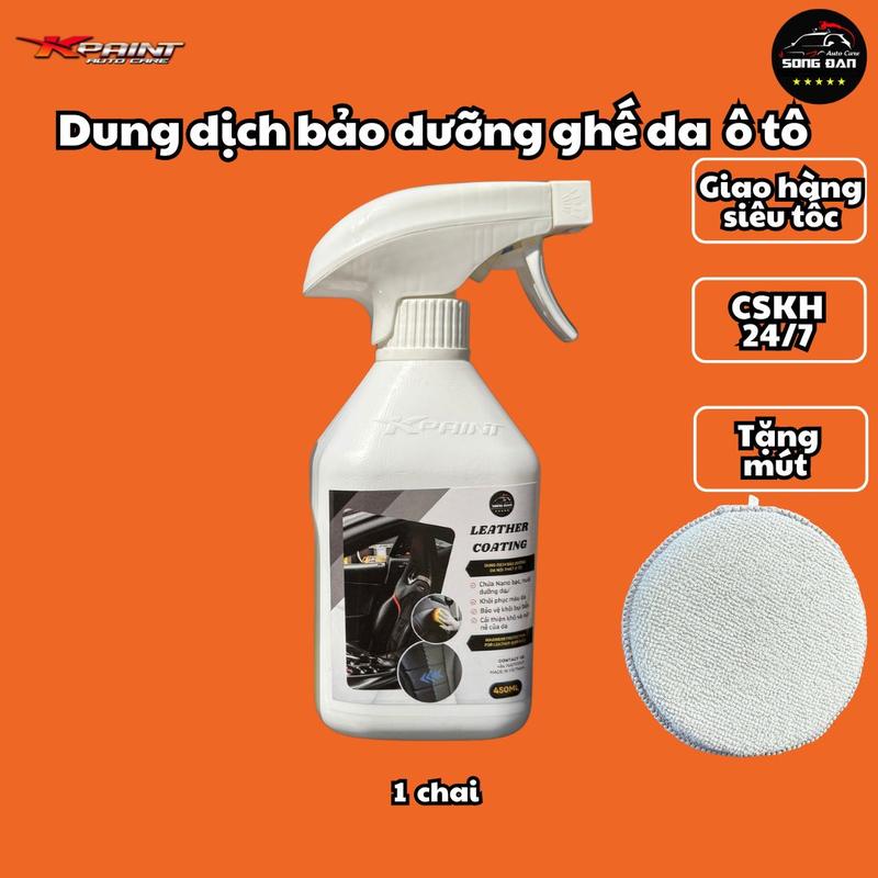 Dung Dịch Dưỡng Ghế Da Ô Tô Song Đan 450ml ( tặng mút )
