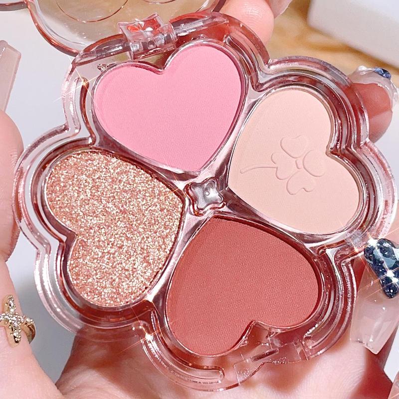 4-color Eyeshadow Palette, 1 Count Matte & Glitter Eye Shadows Powder, Long Lasting Shimmering Eye Shadow Glow Glam Makeup Product 0
