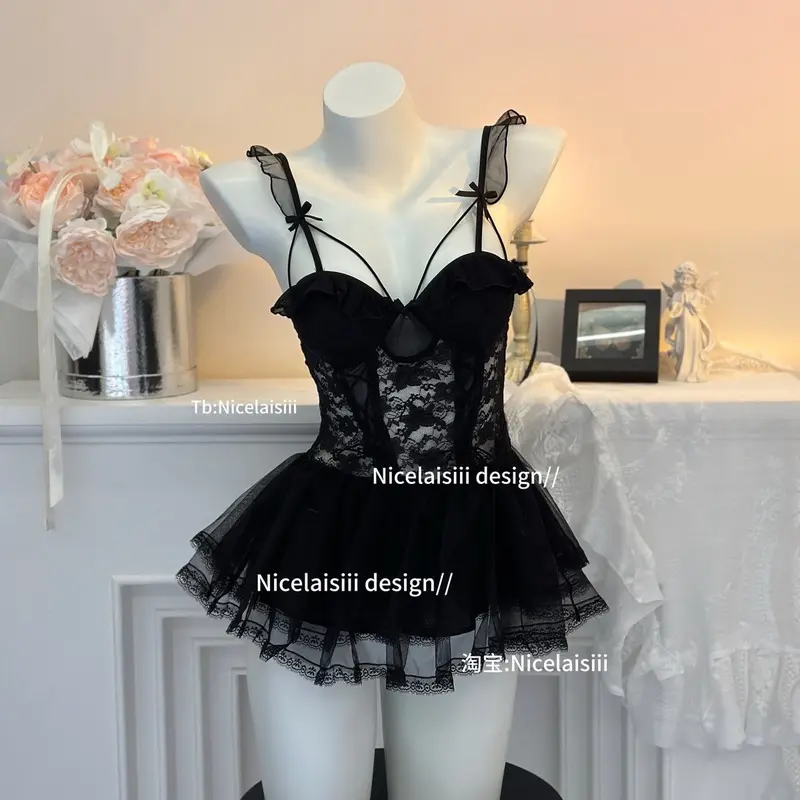 Bộ hai dây đen hồng có mút SP150 cao cấp quảng châu mặc nhà 2