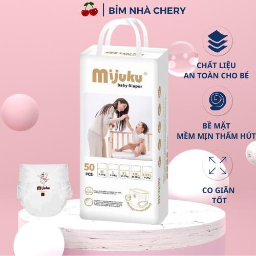 Bỉm tã quần/dán Mijuku cao cấp chất lượng Nhật Bản S50/M150/L50/XL50/XXL50/XXXL50 siêu thấm hút mỏng nhẹ Em bé Trẻ sơ sinh Trẻ mới tập đi Bé gái Bé trai Cho Bé