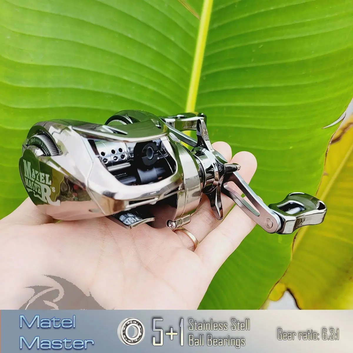 Máy Ngang Máy câu cá lure Silver Master màu xám bạc có tiếng Dragclick  Bắt Cá Fishing Tay Quay kim loại