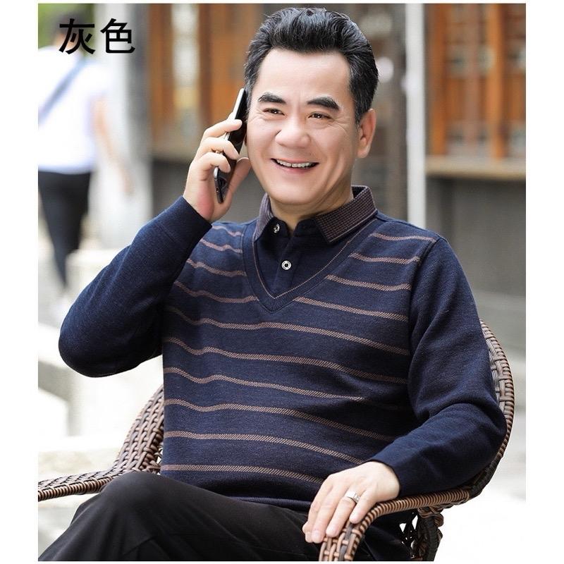 Áo Len Nam Trung Niên Lót Nỉ Nhung Hàng Quảng Châu Cao Cấp Co Giãn Dày Dặn Tặng Bố Menswear
