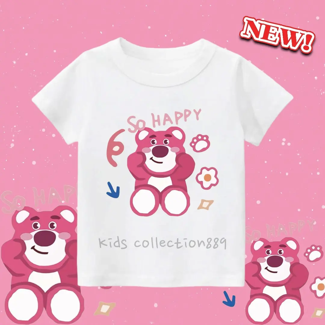 Kaos anak perempuan gambar Lotso soHappy Santai Baju