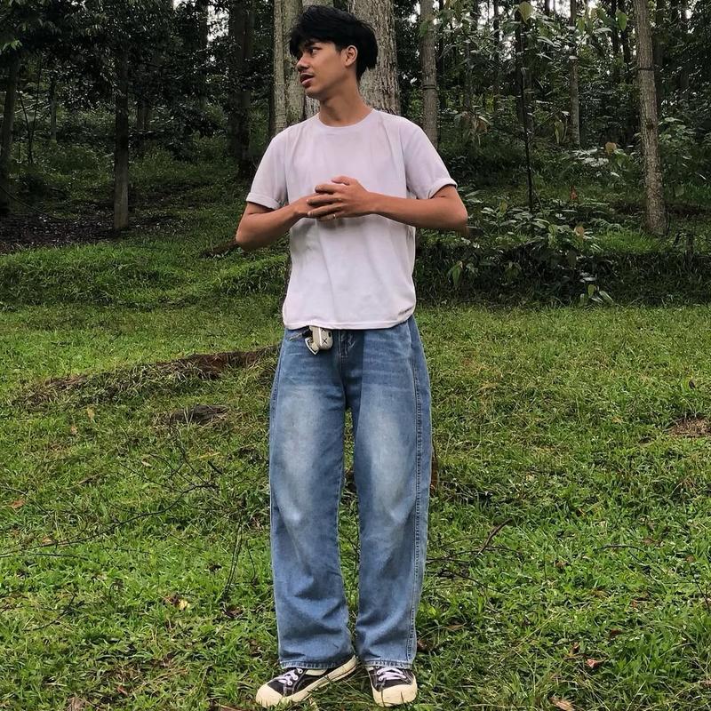 Celana Jeans Kulot Pria Baggy Pants Skena Y2K Pinggang Loose Straight Jumbo Cowok Biru Hitam Shabby Chic Loose-fitting - Basic Pendek Panjang Distro Vintage Santai Wanita Dewasa Casual Oversize 7