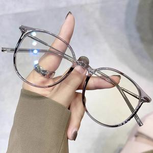 FS Cute Glasses Round Frames Women Spectacle Anti Blue Light Blocking Glasses Transparent Spek Cermin Mata Eyewear Spec Glasses