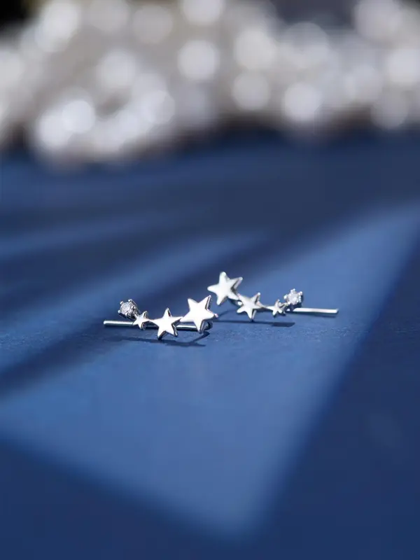 1 Pair Minimalist Star Design Stud Earrings, Casual Simple Earrings for Women, Fashion Accessories for Daily Use 3
