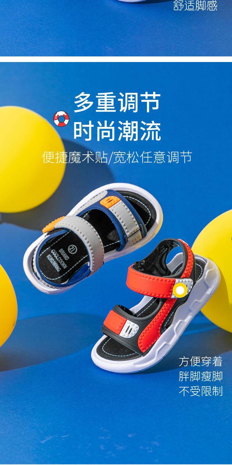 Product Introduction of Sandal Velcro Kanak-kanak, Trendi, Kasut Pantai, Sandal Bayi, Sandal Kasual Pelajar, Musim Panas 2024 Ketibaan Baru 4