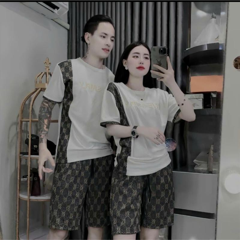 Bộ đồ nam, nữ. Bộ viền vai mới Hot Hit 2024 hai màu trắng đen basic chất dày dặn, mát aimee  . tshirt Áo Menswear Sơ Mi Quần 0