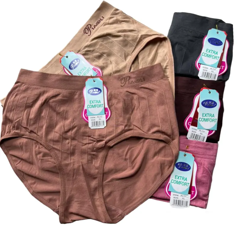 PAKE 6 PCS DAN 12 PCS Celana Dalam Wanita Kualitas Bahan Rajut PIAOLI serat bambu Motif Pendek 6
