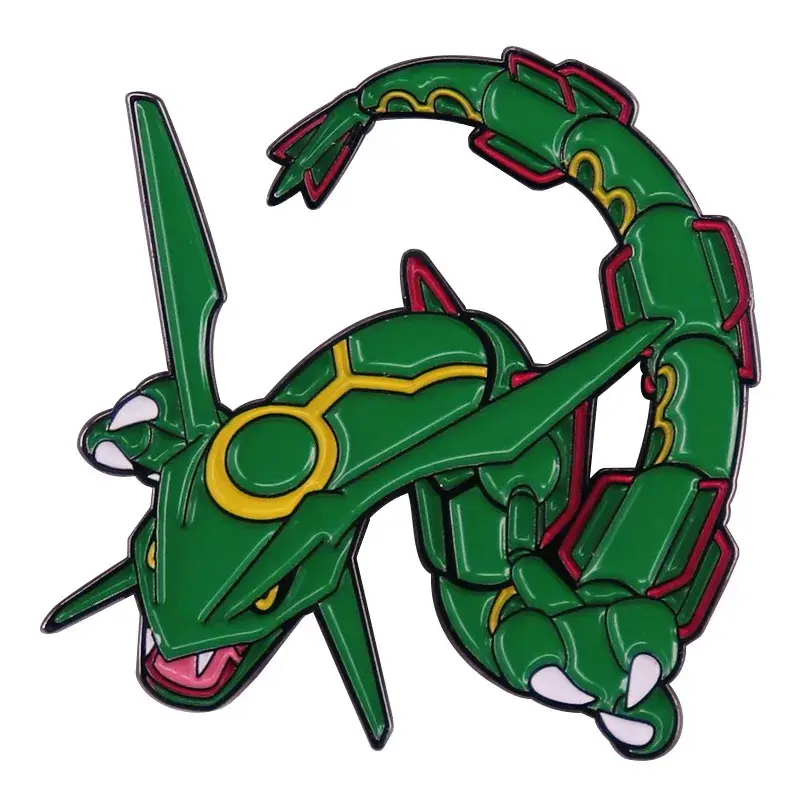 Pokemon Rayquaza Dragon Enamel Pin Brooch for Women Cartoon Lapel Pins Badges on Backpack Clothing Accessories Jewelry Fans Gift