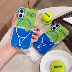 เคสโทรศัพท์แม่เหล็ก MagSafe สร้างสรรค์ 3D เทเบิลเทนนิสและกีฬา ชุดขาตั้งเทนนิสฝูงส่วนบุคคล เข้ากันได้กับ iPhone 14, 15, 16 Pro Max