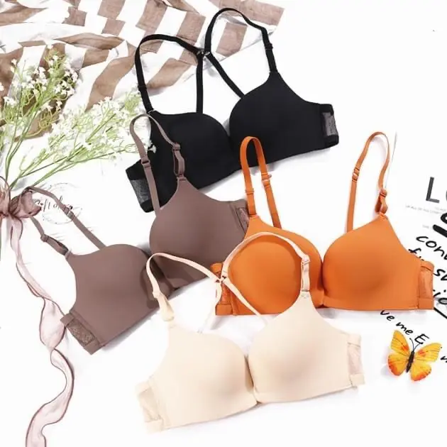 Áo lót nữ cài trước, Áo ngực su đúc không gọng nâng ngực tạo khe mặc được nhiều kiểu dây lưới - AL CT 8